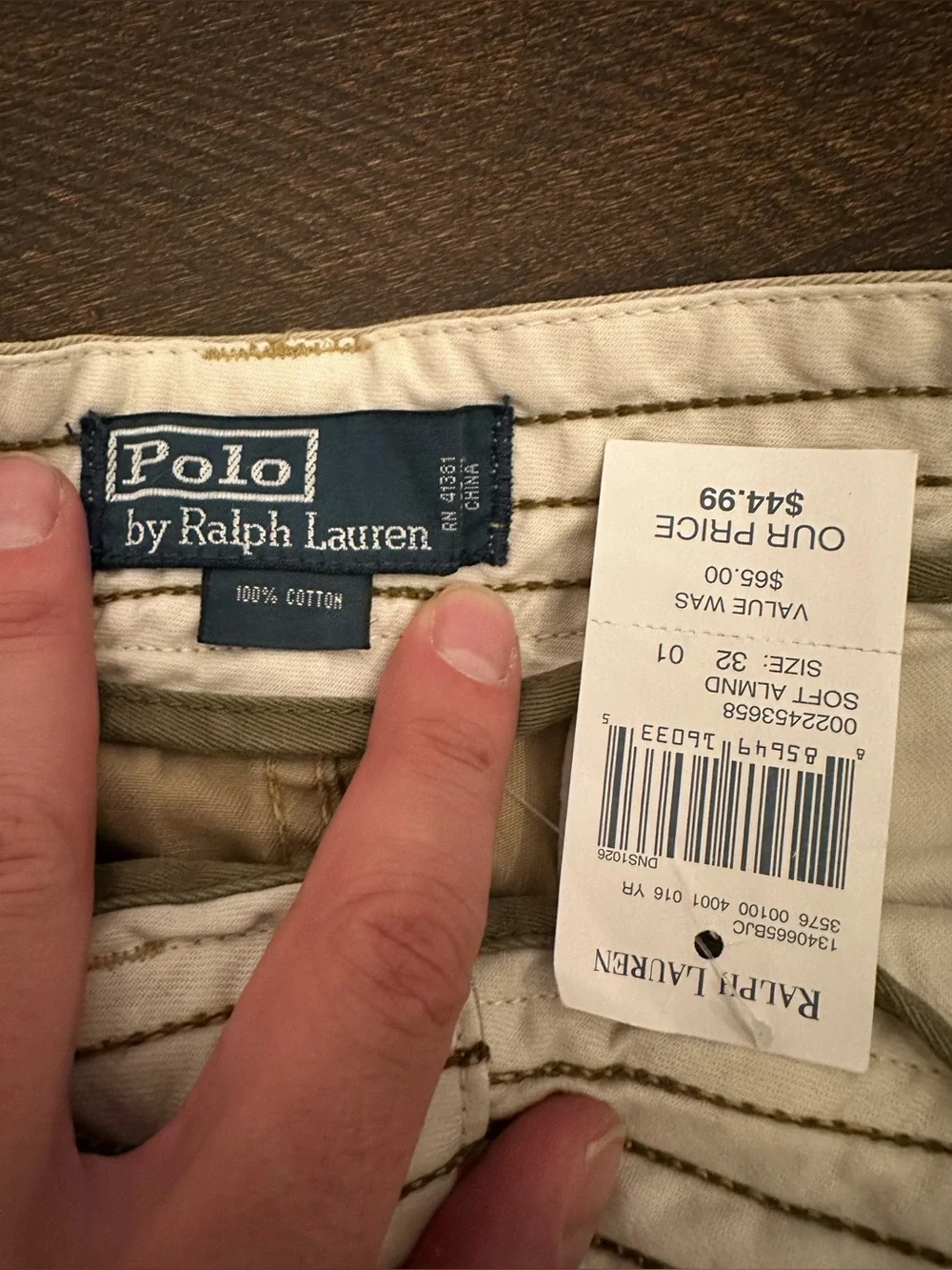 NWT Vintage Polo Ralph Lauren Classic Fit Gellar Cargo Shorts Khaki-Size 32
